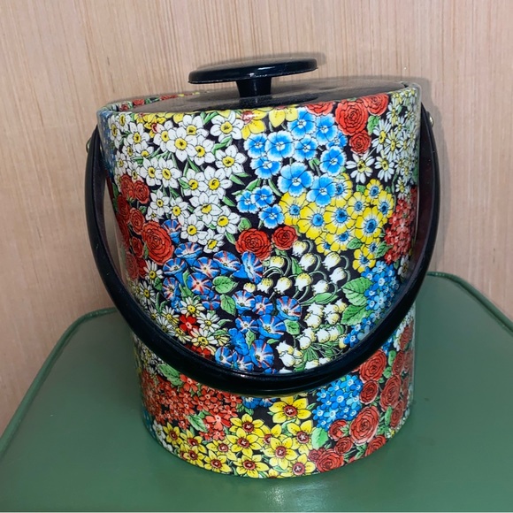 Vintage Floral Mid Century Ice Bucket - Picture 4 of 6